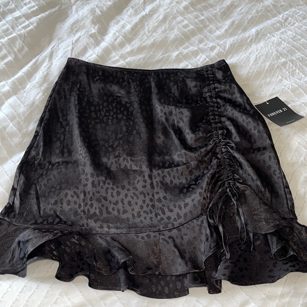 Black silky skirt